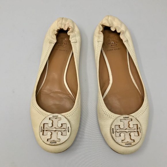Tory Burch Shoes - Tory Burch Reva Tumbled Leather Ballerina Flats